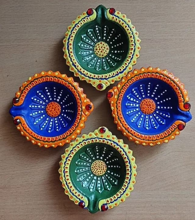 Decorated terracotta diyas from the legacy catalogue