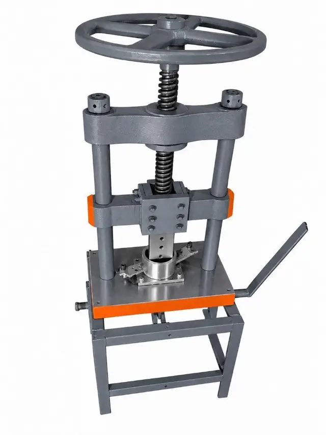 KE-HP hand-operated screw press with handwheel, studio catalogue shot