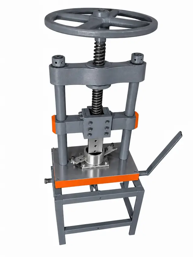 KE-HP hand-operated screw press with handwheel, studio catalogue shot