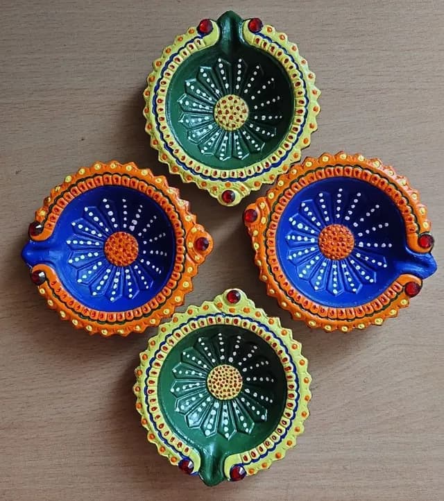 Decorated terracotta diyas from the legacy catalogue